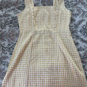 Old Navy Yellow and White Gingham Dress